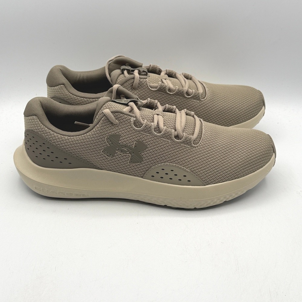 Under Armour Charged Surge 4 Shoes Men Size 13 Brown Tan Running 3027000-203